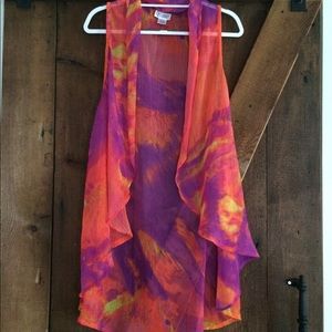 Multicolored sheer shawl